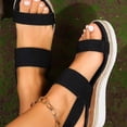 thumbnail image 4 of Willtoo Womens Platform Espadrilles Wedge Sandals,Slip on Elastic Ankle Strap Sandals for Women Casual Open Toe Beach Boho Sandal, 4 of 6
