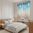 thumbnail image 3 of Teal Ombre Coastal Kitchen Curtains 63 Inch Length, Sea Nautical Summer Beach Starfish Coral Tiers Curtains for Living Room Berdoom, Light Filtering Drapes Window Treatment 2 Panels 42"Wx63"L, 3 of 8