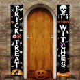 thumbnail image 2 of Halloween Ghost Banners Welcome Halloween Decorations Outdoor Halloween Hanging Sign for Front Door Trick Or Treat Banners Porch Signs Outside Yard fireplaces Party Supplies, 2 of 6