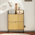 thumbnail image 2 of Manora Shoe Cabinet for Entryway, Shoe Storage Cabinet with 2 Flip-Down Drawers, Narrow Shoe Rack Cabinet, Wooden Shoe Organizer, 2 of 7
