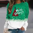 thumbnail image 1 of Mode Femme Col Rond Noël Manches Longues Hauts Blouse Pull Chandail en Molleton, 1 of 5