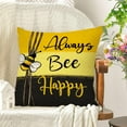thumbnail image 6 of Spring Cartoon Mouse Decorative Throw Pillow Covers 18 x 18 Set of 4, Always Bee Happy Yellow Black Stripes Cushion Case Decor, Bee Humble Kind Polka Dot Home Decoration for Sofa Couch, 6 of 6