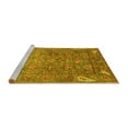 thumbnail image 2 of Ahgly Company Machine Washable Indoor Round Oriental Yellow Traditional Area Rugs, 4' Round, 2 of 4