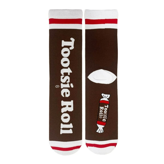 Men’s Novelty Crew Socks, Crazy Funny Cotton Dress Socks Gift for Candy Lover - Tootsie Roll