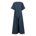 thumbnail image 5 of Baqcunre Jumpsuits for Women Womens Elegant Casual Solid Short Sleeve Wide Leg Pants O Neck Jumpsuit Jumpsuits for Women Dressy One Piece Jumpsuits for Women, 5 of 5