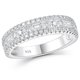 thumbnail image 1 of Anillo Newshe Jewellery de plata 925 con moissanita y esmeralda pavé de 1,2 quilates, 1 of 9