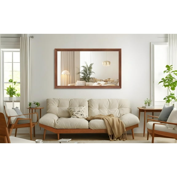 Bathroom Mirrors 60"x36" Oversized Modern Rectangle Bathroom Mirror with Yellow Coral Frame Decorative Large Wall Mirrors for Bathroom Living Room Bedroom Vertical or Horizontal Wall Mounted mirror w