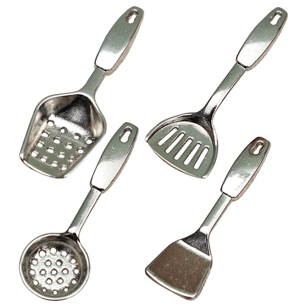 KAKOWELY 1 juego de mini utensilios de cocina, espátulas y cucharas en miniatura para casa pequeña, juguetes para niños, accesorios para casa pequeña.