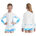thumbnail image 6 of TSSOE Kids Figure Ice Skating Outfit Full Zip Up Jacket Rhinestone Sweatshirt with Colorful Skater White 10, 6 of 7