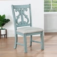 thumbnail image 6 of Furniture of America Muschamp Wood Dining Chair in Antique Light Blue (Set of 2), 6 of 8