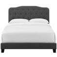 thumbnail image 4 of Modern Contemporary Urban Design Bedroom Queen Size Platform Bed Frame, Fabric, Grey Gray, Box Spring Required, 4 of 5