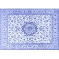 thumbnail image 1 of Ahgly Company Machine Washable Indoor Rectangle Medallion Blue Traditional Area Rugs, 5' x 7', 1 of 4