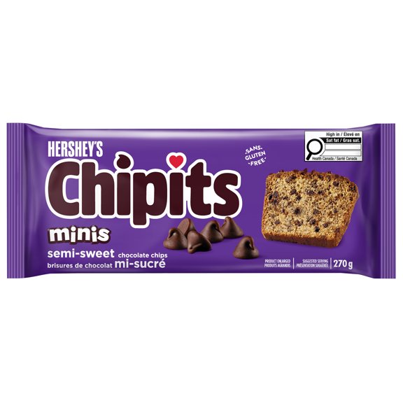 HERSHEY'S CHIPITS Semi-Sweet Minis Chocolate Chips, 270g