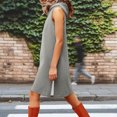 thumbnail image 2 of Wensltd Fashion Sleeveless Hooded Sweatshirt for Women Lightweight Mid-Length Solid Color Fleece Top, 2 of 6