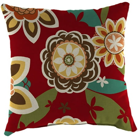 Jordan Manufacturing Indoor/Outdoor Patio Square Toss Pillow, Annie Cherry