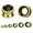 Gold&Black, variant on 1 Pair Surgical Steel Double Flared Tunnel Ear Gauge Piercing Stretchers Jewelry-Silver&Black-16mm