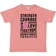 thumbnail image 3 of Inktastic Breast Cancer Awareness Strenght Courage Support Love Boys or Girls Toddler T-Shirt, 3 of 5
