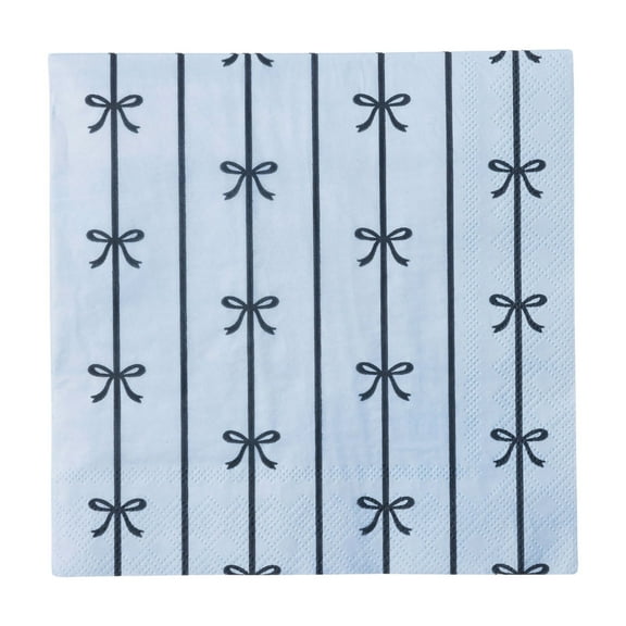 Sky Blue Signature Bow Large Napkins - 20ct