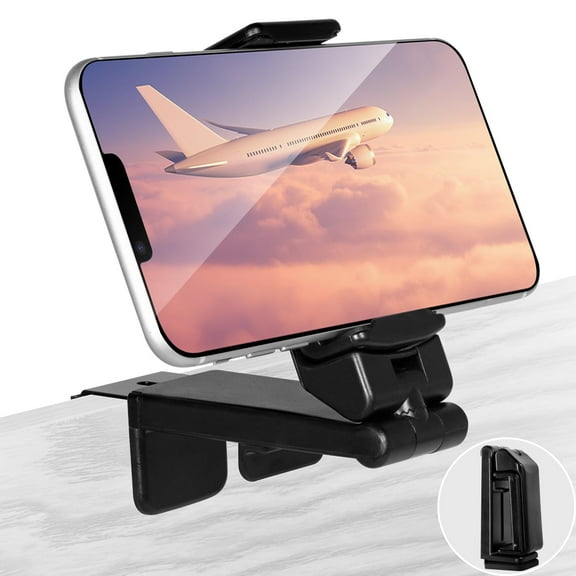 Airplane Phone Holder Mount, Universal Seat Back Tray Table Airplane Travel Essentials for Flying with 360°Rotating, Handsfree Plane Phone Clip, Travel Gadgets Accessories for Airplane