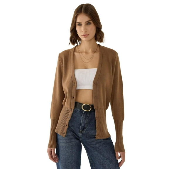 Semi Fit V-Neck Knitted Cardigan