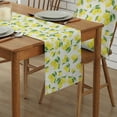 thumbnail image 2 of Table Runner Dresser Scarves 72 Inch Long, Farmhouse Watercolor Yellow Lemon Linen Dining Table Runners Fruit and Green Leaf on Burlap Tabletop Scarf for Wedding Holiday Party Kitchen, 2 of 7