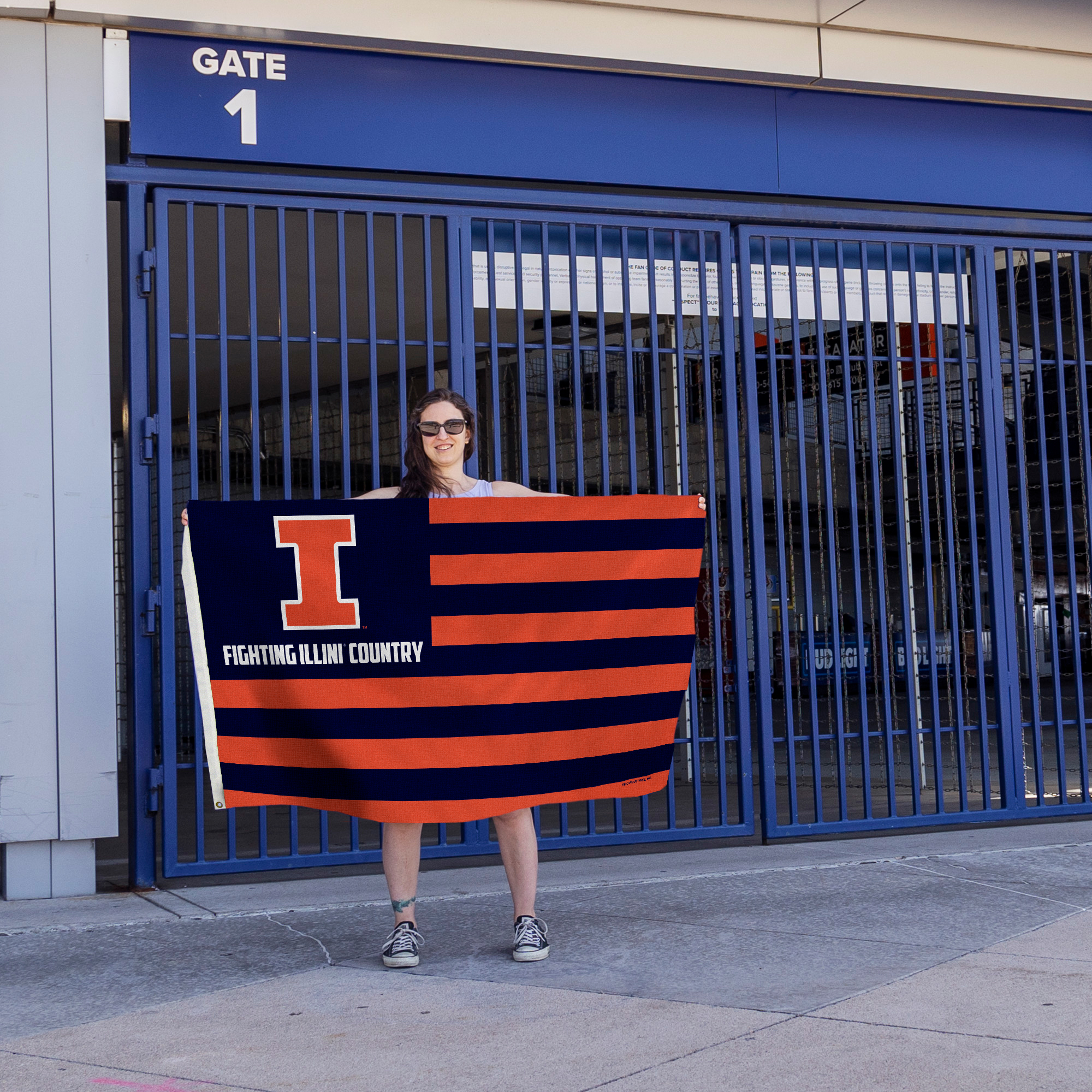  Illinois Fighting Illini Large New Logo 3x5 College Flag :  Sports & Outdoors