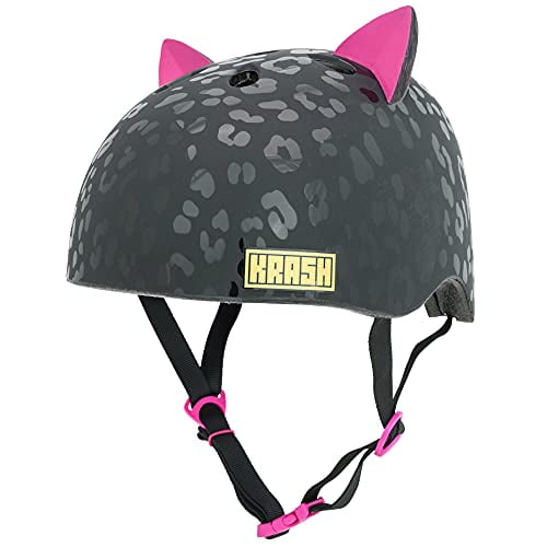 Krash! Léopard Kitty Noir 8+ Casque, Jeunes Filles