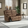 thumbnail image 2 of Bonzy Home Fabric Manual Loveseat Recliner with Center Console, Hidden Storage & Cup Holders — Dual Manual Reclining Sofa for Living Room & Meeting Room, 2 of 7