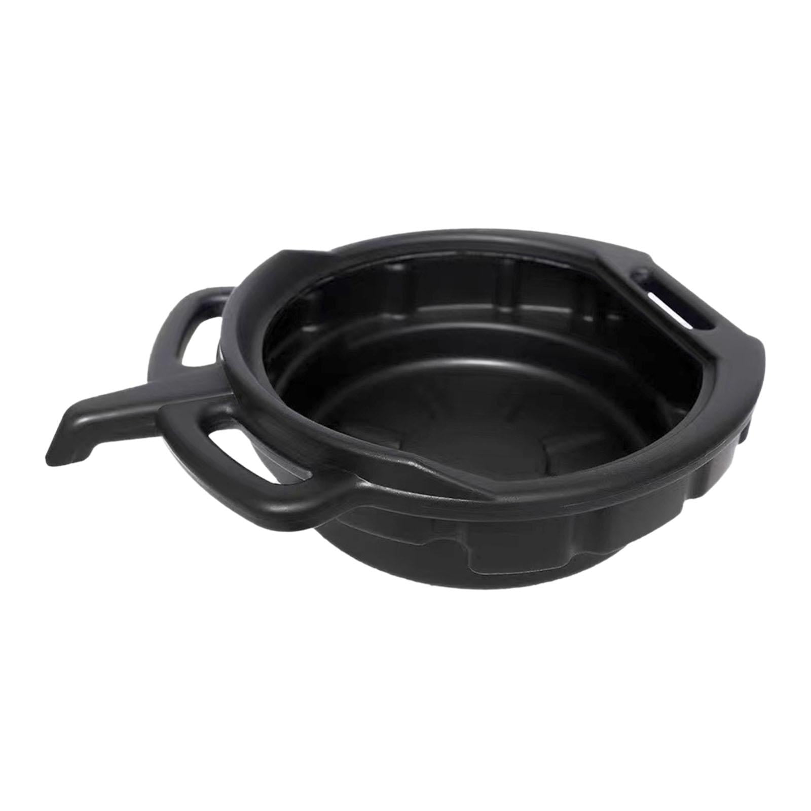 Dickly Oil Change Drain Pan Black Heavy Duty Lightweight Pan 10L