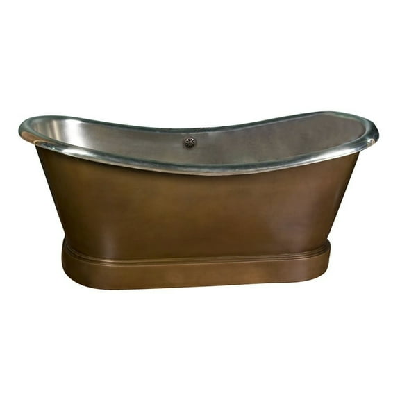 Barclay COTDSN72P-CN 72" Double Slipper Tub Hammered Antique Copper/Nickel