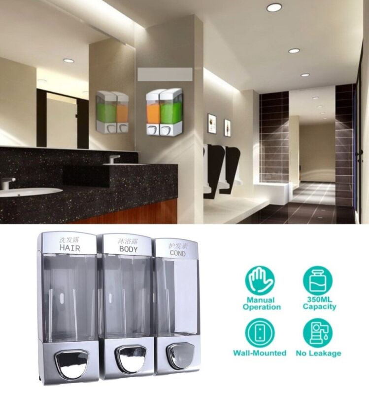 1 X Soap Dispenser Wall Mounted Liquid Bathroom Hand Soap Shower Gel