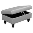 thumbnail image 5 of "JESTOP Leather Ottoman Bench with Hinged Lid and Padded Storage, Rectangle 34"" Footrest for Living Room and Bedroom", 5 of 10