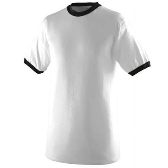 710A Ringer T-Shirt, White and Black, 3X