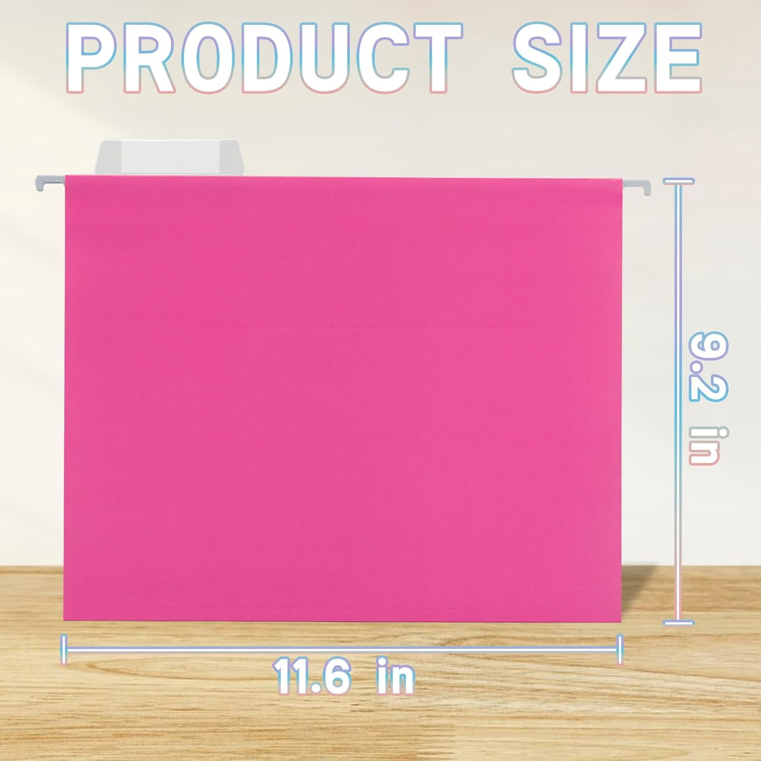 25 Packs Hanging File Folders Pink,Letter Size 8.5x11,Hanging File Folders with 1/5-cut Tabs,File Folders for Filing Cabinet with Tabs,Designed for Bulky Files,Ideal Office,School Classroom