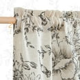 thumbnail image 6 of Linen Kitchen Curtains Floral Tier Curtains 36 Inch Farmhouse Botanic Cafe Curtains Small Window Curtains Rustic Half Window Curtains for Living Room Bathroom Laundry 2 Panels Black on Beige, 6 of 6