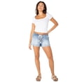 thumbnail image 2 of Celebrity Pink Women's and Women's Plus Tie Waist Soft Denim Pull On Shorts, Sizes XS-XXXL, 2 of 5