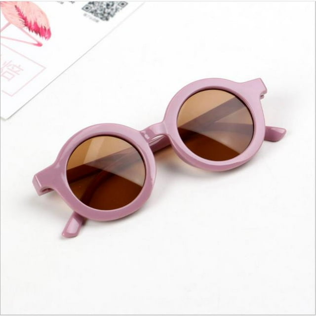 SAYOO Lunettes de Soleil Enfants Garçons et Filles Rétro Décontractées Anti-Uv Lunettes Rondes Lunettes pour Enfants, Lunettes de Soleil Rétro Décontractées Mode pour l'Extérieur, Convenant aux Enfants de 2 à 8 Ans