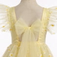 thumbnail image 6 of IBTOM CASTLE Kids Girls Birthday Party Sundress Floral Embroidery Backless Princess Tulle Tutu Wedding Pageant Dress 3-4 Years Yellow Daisy, 6 of 8