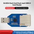 thumbnail image 3 of MóDulo Lector USB 3.0 para Tarjetas SD+TF, 2 en 1, Doble Lectura, Integrado, Mini MóDulo Lector con Chip GL3224., 3 of 7