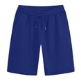thumbnail image 5 of Sakmal Shorts for Men Board Bermuda Knee Length Elastic Waist Streetwear Blue Solid 9 Inch Shorts for Men L, 5 of 5