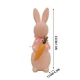 thumbnail image 3 of AURIGATE Easter Pink Flocked Bunny Figurine 4.3×13in, Foam Rabbit Statue with Simulated Carrot for Spring Easter Tabletop Home Farmhouse Party Decor, 3 of 6