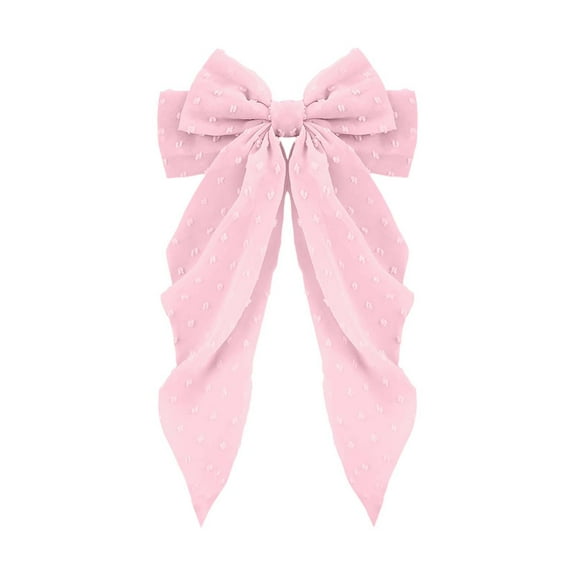 Elegant Oversized Chiffon Bow Hair Clip French Barrette With Long Tail For Women Girls Stylish Head Accessories