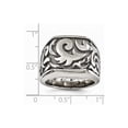 thumbnail image 6 of Solid Titanium Men's Casted Design Signet Wedding Band Ring Size 8.5, 6 of 7