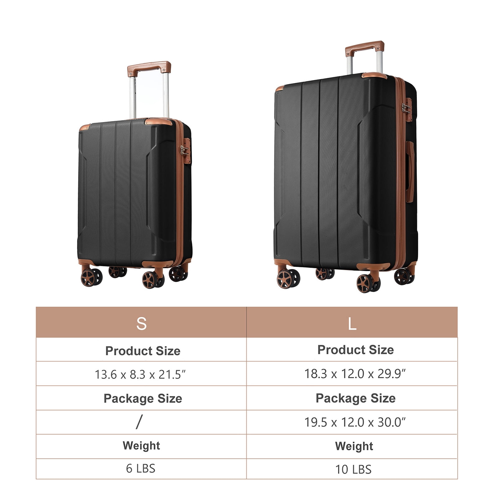 2-Piece Luggage Set, 20" & 28", ABS Hard Shell, Expandable 25%, TSA Lock, 360° Spinner Wheels