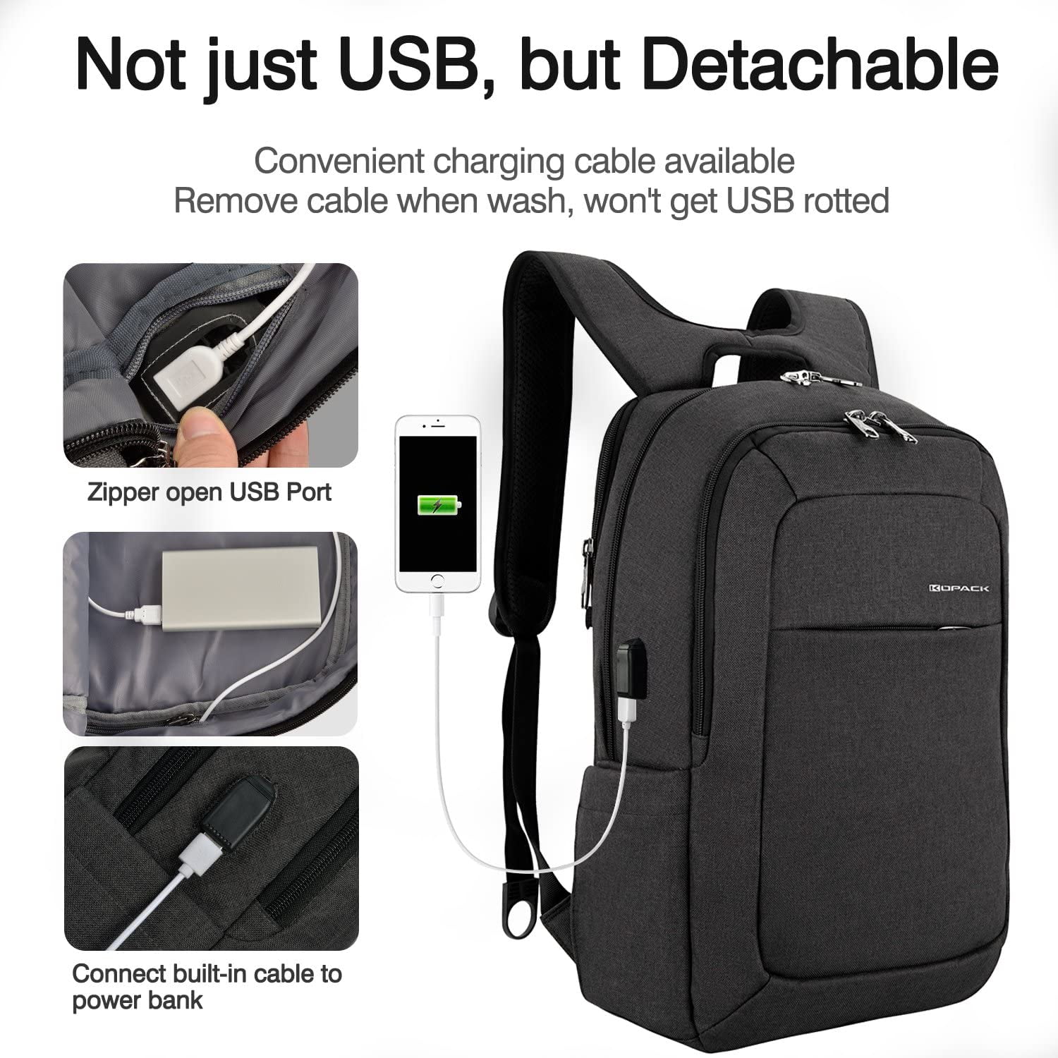 kopack 17 inch anti theft laptop backpack
