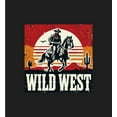 thumbnail image 2 of Wild West Cowboy Sunset Ride Adult Black Long Sleeve Hoodie-Medium, 2 of 3
