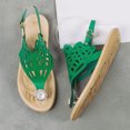 thumbnail image 4 of KBODIU Women's Hollow Sandals Summer Beach Flip-Flops Women Flat Slippers Green 40, 4 of 5
