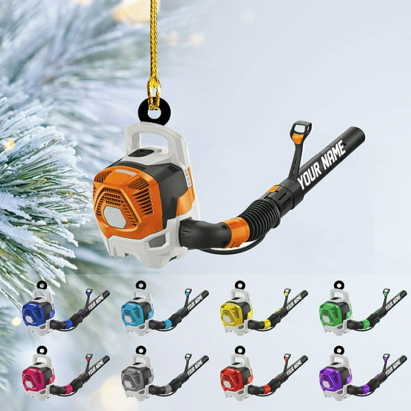 Custom Leaf Blowers Christmas Light Ornament, Leaf Blowers Ornament Decor, Lawn Mowers Hanging Tree Ornament, Agricultural Xmas Ornament, Farmer Ornament, Christmas Tree Decor (Acrylic, Style 9) -