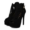 thumbnail image 5 of Qupid Ravish-55A New Women Nubuck Peep Toe Caged Strappy Stiletto Heel Sandal, 5 of 5