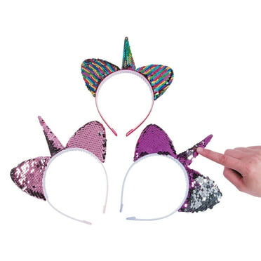 Unicorn Flipping Sequin Headband - Apparel Accessories - 12 Pieces